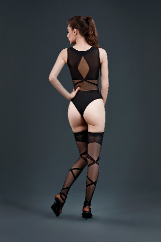 Stunning Stappy Mesh Body + Stockings by Moonlight - Style 16