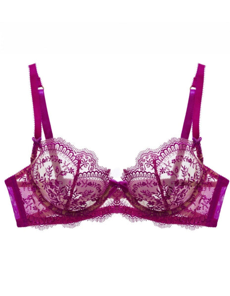 Severine Rubine Sheer Underwire Bra - Last Chance To Buy!