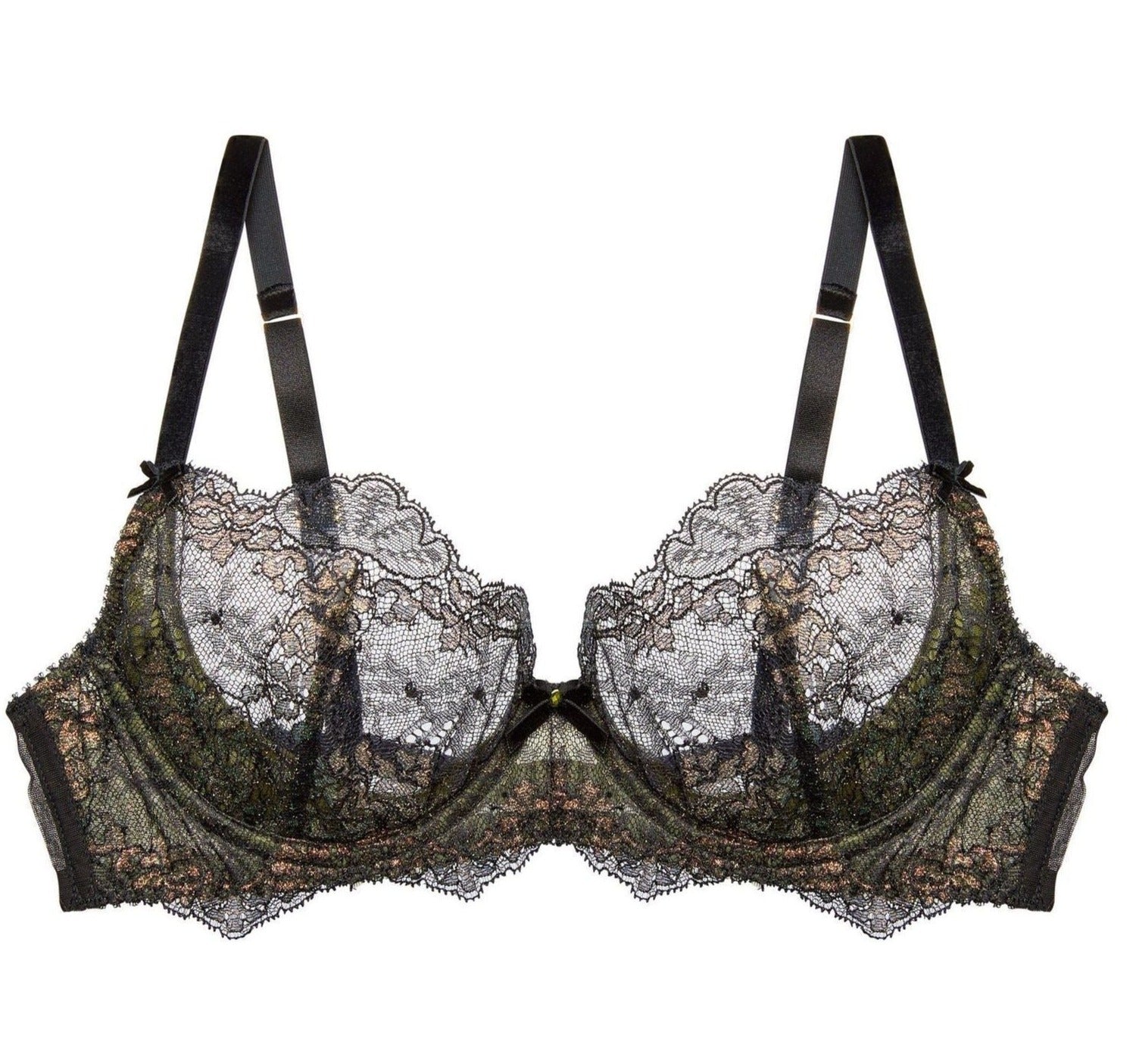 Lurex Lace Irridescent Black Bra - Last Chance To Buy!