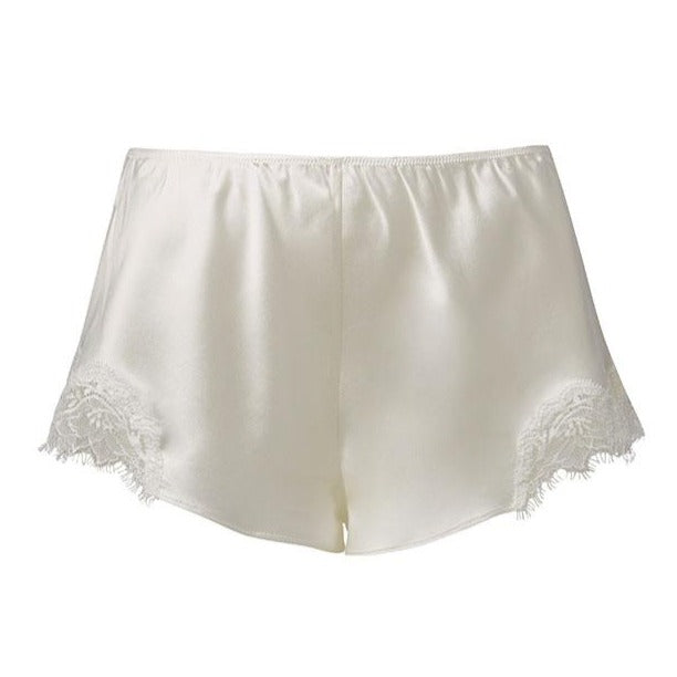 Sainted Sisters Silk Eyelash Lace French Knickers (Ivory)