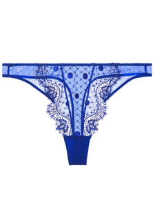 Vedette Capri Blue Lace Thong - Last Chance To Buy!
