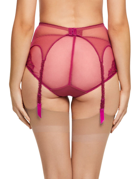 Savoir Faire Suspender Belt Magenta - Last chance to buy! (M/L)