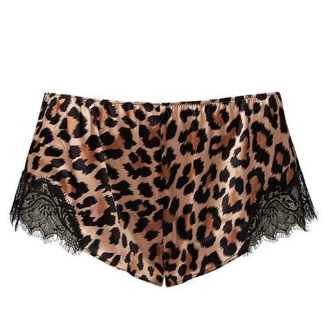 Sainted Sisters Silk Eyelash Lace French Knickers (Leopard)