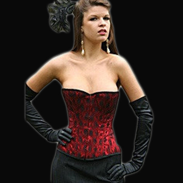 Red and Black Lace High Back Corset - She Said Boutique - 3