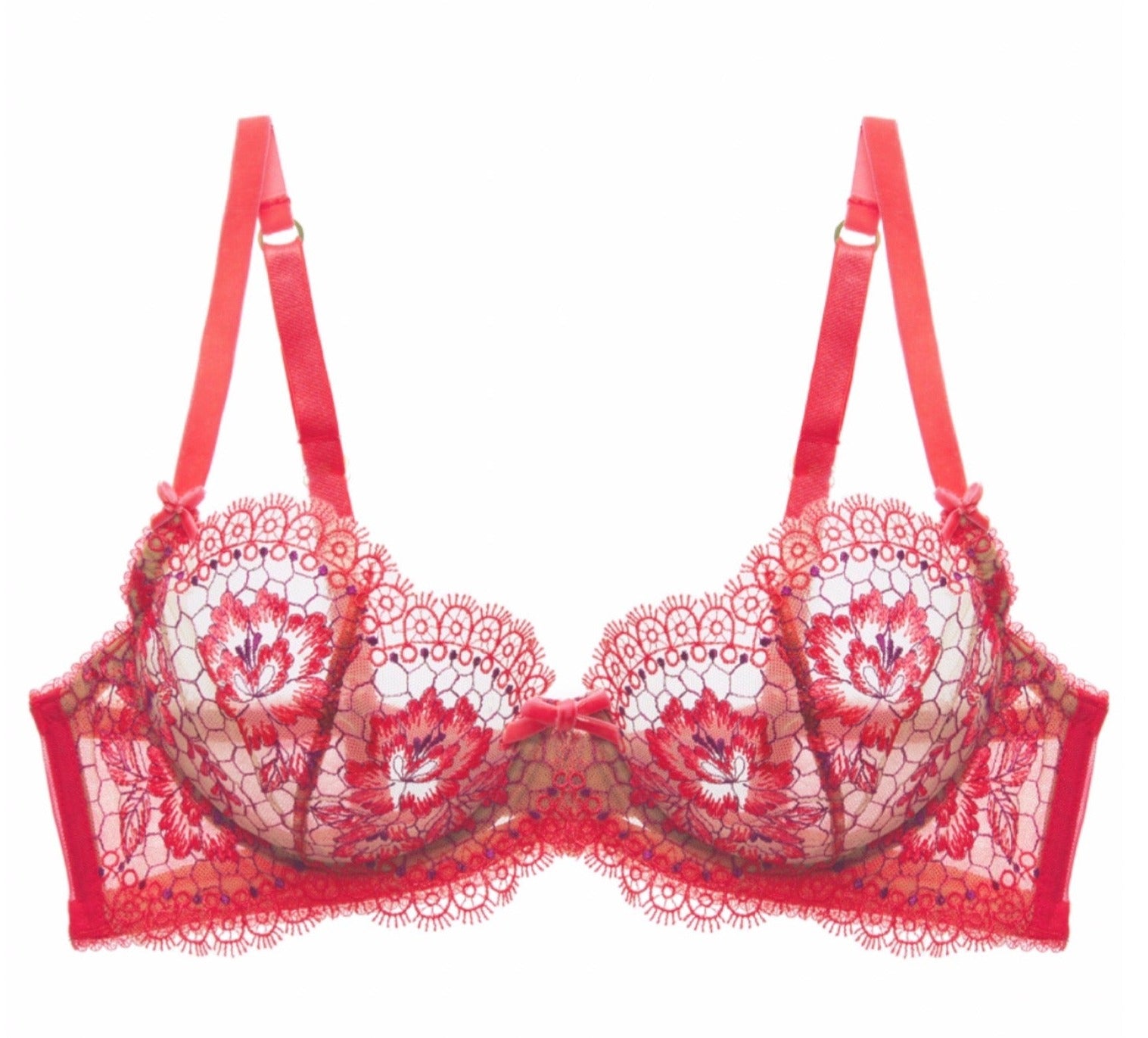 Evelina Blood Orange Underwire Bra -  Last Chance to Buy!  (32F, 36E)