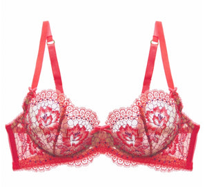 Evelina Blood Orange Underwire Bra -  Last Chance to Buy!  (32F, 36E)