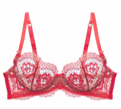 Evelina Blood Orange Underwire Bra -  Last Chance to Buy!  (32F, 36E)