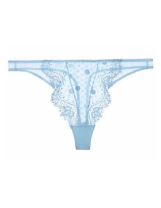 Vedette Ice Blue Lace Thong - Last Chance To Buy! (S)