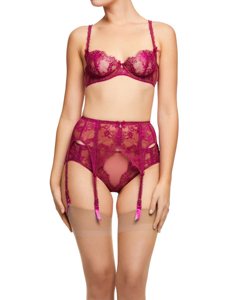 Savoir Faire Suspender Belt Magenta - Last chance to buy! (M/L)