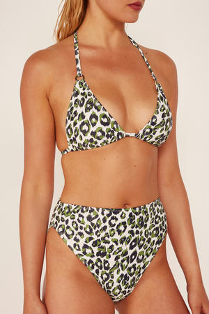 Highwaist Bikini Brief Khaki Leopard
