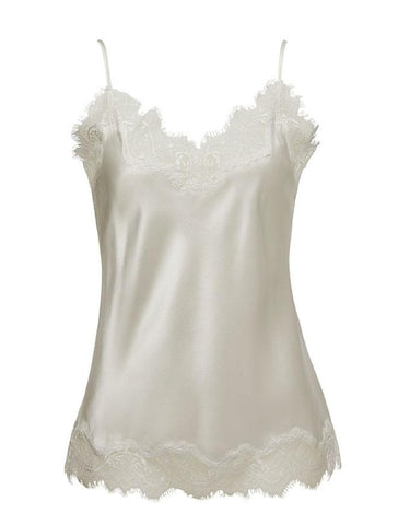 Sainted Sisters Silk Eyelash Lace Cami (Ivory)