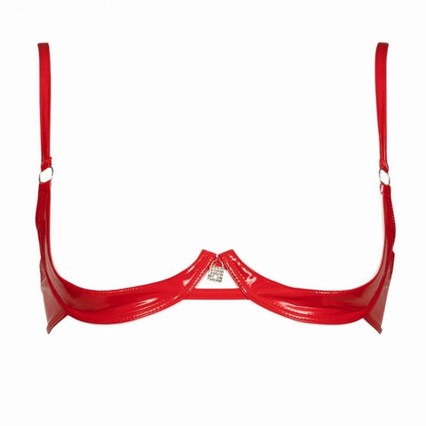 Last Chance To Buy! Annabelle Red Vinyl Open Bra