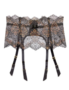 Lurex Lace Black Iridescent Suspender Belt - Last Chance To Buy!