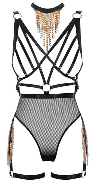 Golden Liberty Chain Harness & Thong Body