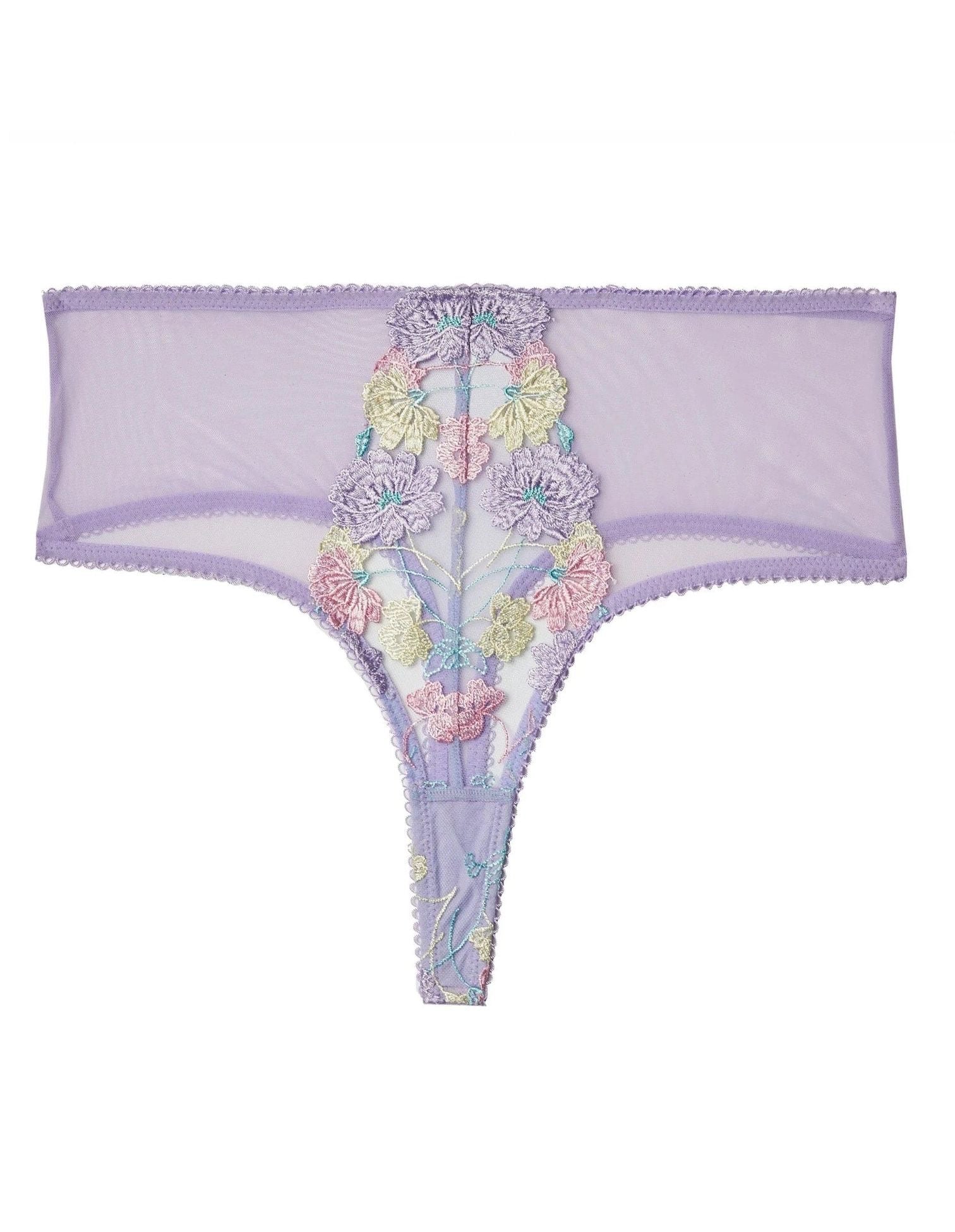 Luna Pastel Embroidered High Waist Thong - Last chance to buy! (UK 12)