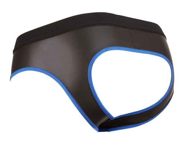 Neoprene Look Black & Blue Jock Briefs