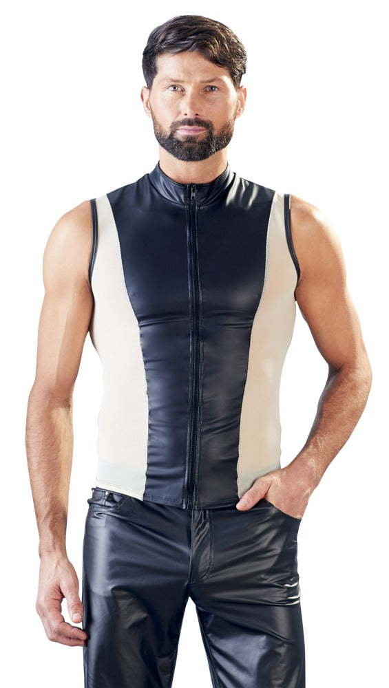 Black & White Front Zip Top