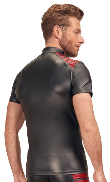 Black and Red Wet look T-shirt by NEK - New in store!