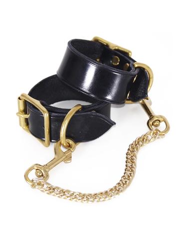 1 Inch Leather and Gold Cuffs