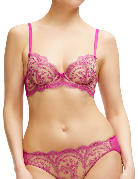 Severine Rubine Sheer Underwire Bra - Last Chance To Buy!