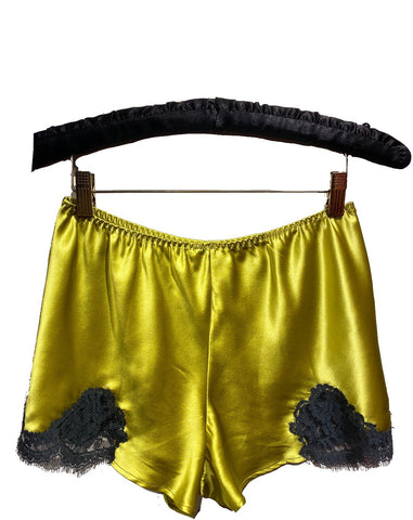 Chartruese Marjolaine Silk Blend French Knicker with Lace Applique