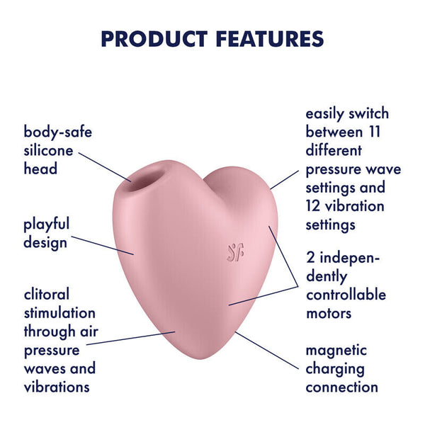 Cutie Heart Double Air Pulse Vibrator Blue by Satisfyer