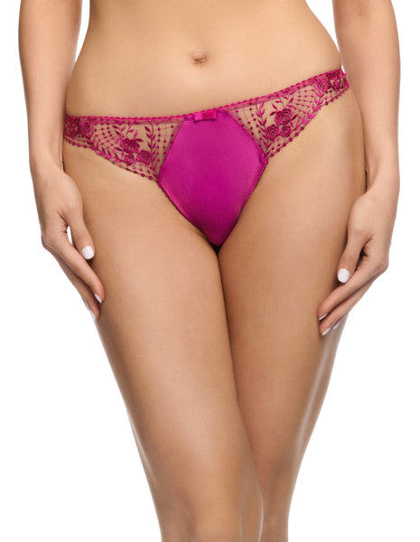 Julies Roses Rubine Pink Thong - (UK 8)