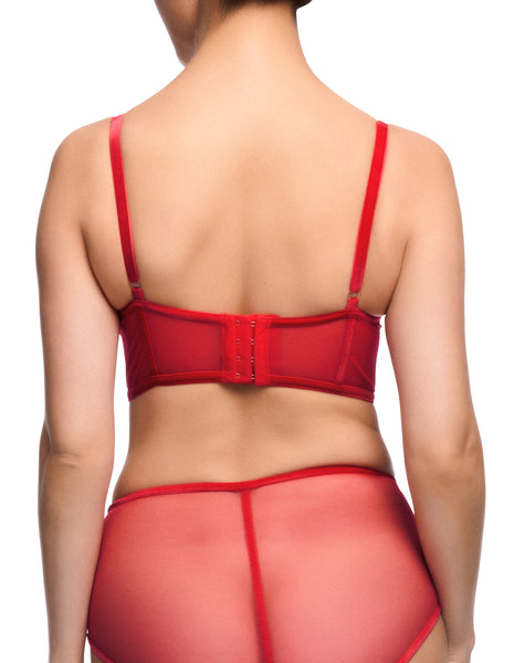 Nocturnelle Flame Red Long Line Bra by Dita Von Teese