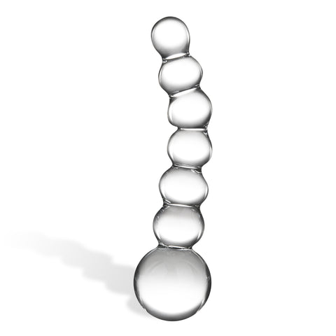 Curved Glass Beaded Dildo by gläs