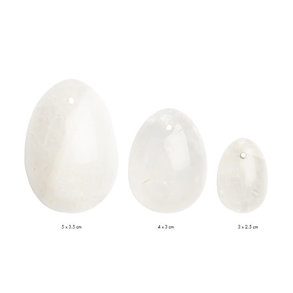 Yoni Clear Quartz Kegel Egg Set by La Gemmes