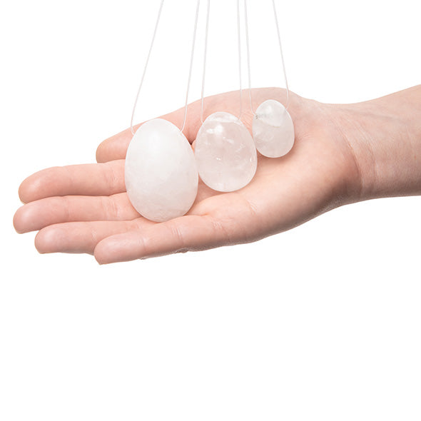 Yoni Clear Quartz Kegel Egg Set by La Gemmes