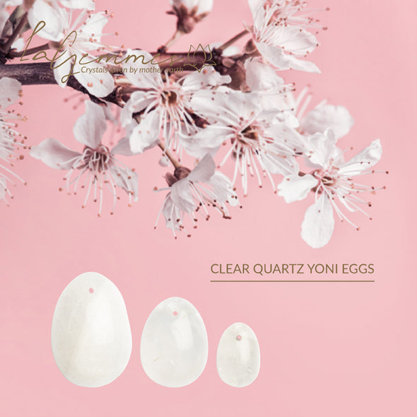 Yoni Clear Quartz Kegel Egg Set by La Gemmes