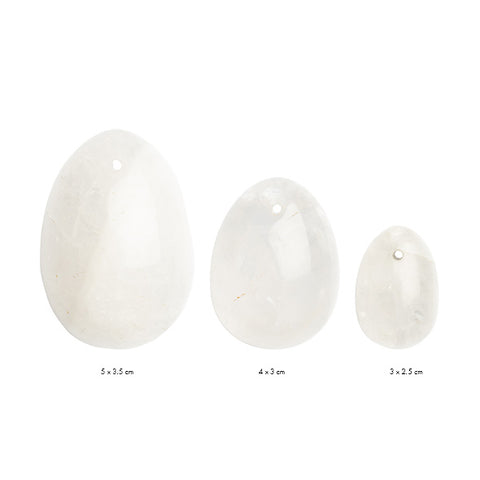 Yoni Clear Quartz Kegel Egg Set by La Gemmes
