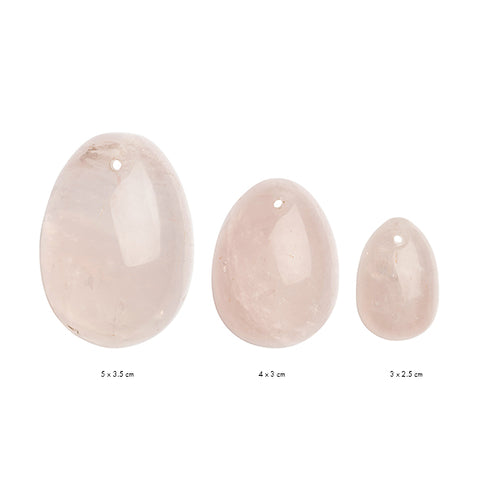 Yoni Rose Quartz Kegel Egg Set by La Gemmes