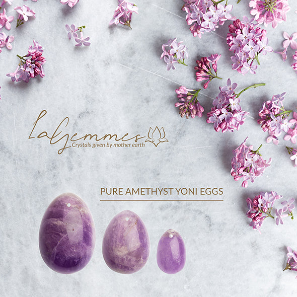 Yoni  Amethyst Kegel Egg Set by La Gemmes