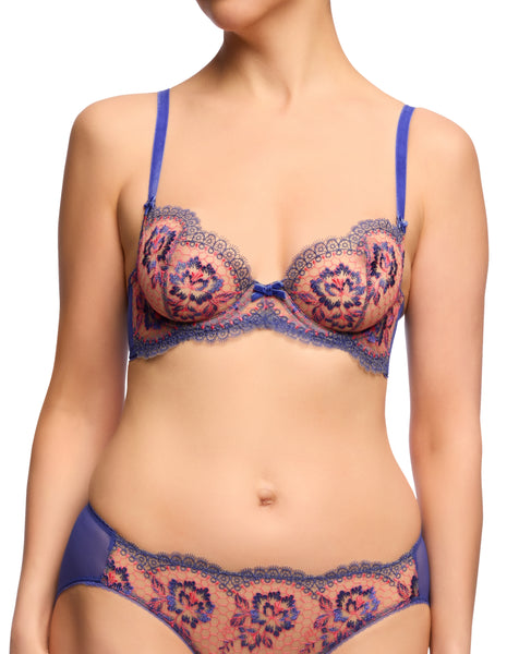 Evelina Cobalt & Coral Underwire Bra - Last Chance to Buy!