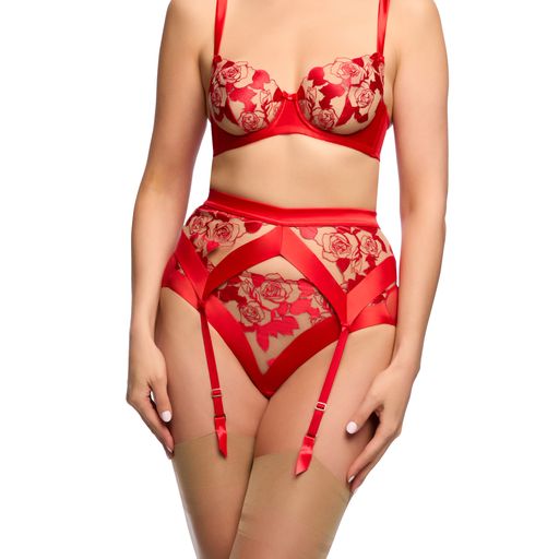 Rosabelle Flame Red Suspender Belt by Dita Von Teese