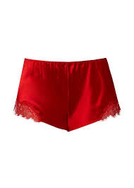 Sainted Sisters Silk Eyelash Lace French Knicker (Scarlett Red)