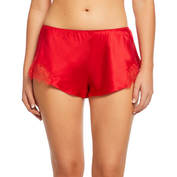 Sainted Sisters Silk Eyelash Lace French Knicker (Scarlett Red)