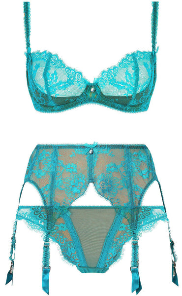 NEW! Savoir Faire Turquoise Suspender Belt by Dita Von Teese