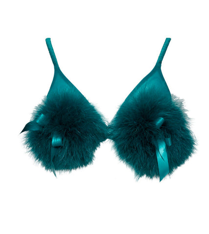 Teal Powder Puff Bra by Bettie Page Lingerie