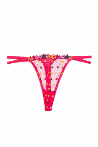 NEW! Nova Pink Star Embroidery Thong