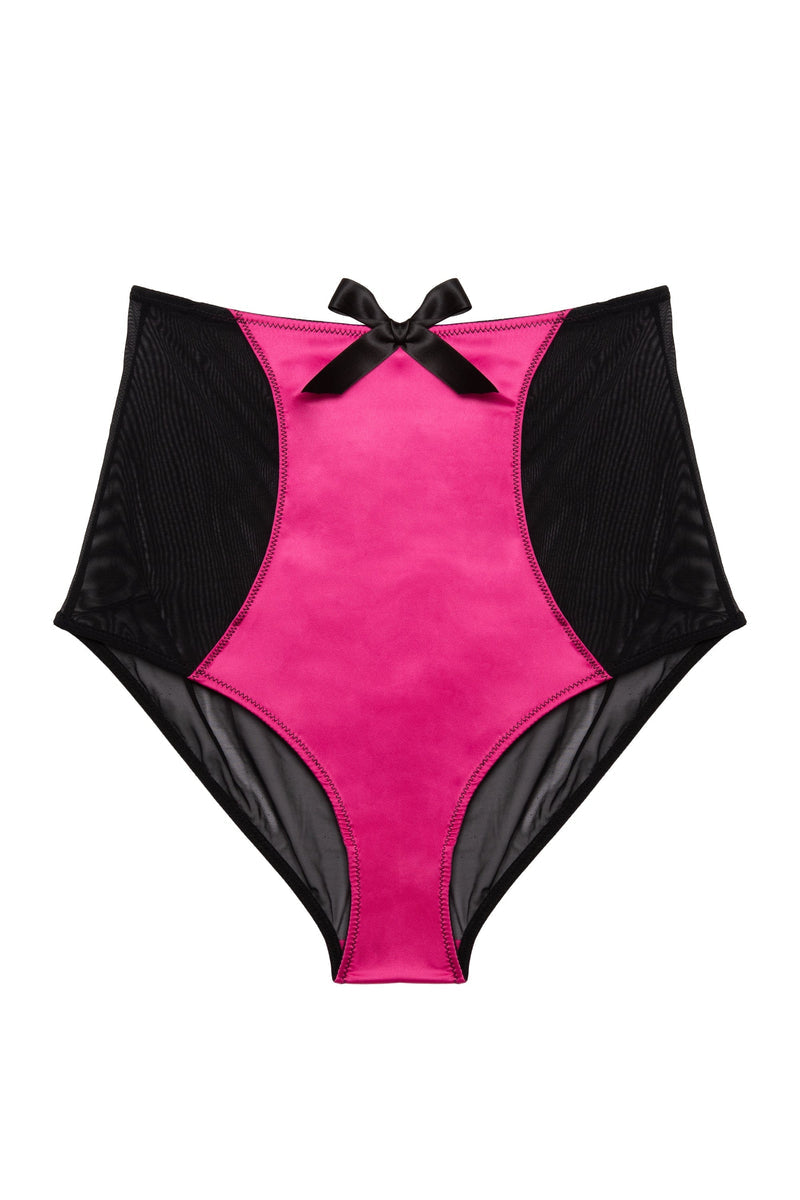 Audrey Pink and Black High Waist Knicker - Last Chance to Buy! Size M