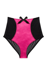 Audrey Pink and Black High Waist Knicker - Last Chance to Buy! Size M