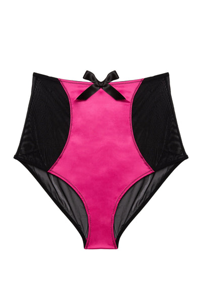 Audrey Pink and Black High Waist Knicker - Last Chance to Buy! Size M