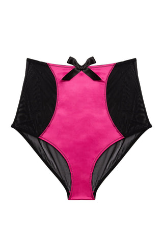 Audrey Pink and Black High Waist Knicker - Last Chance to Buy! Size M