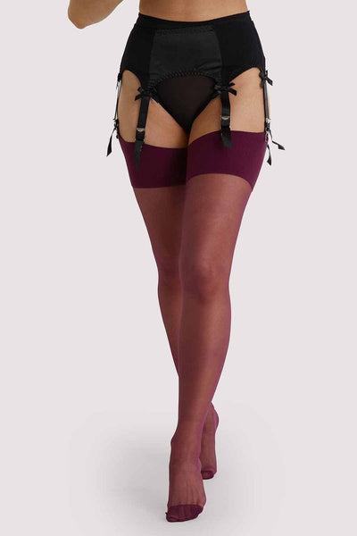 Last Chance to Buy! Grape Wine Seamed Stockings by Playful Promises