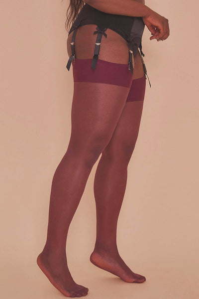 Last Chance to Buy! Grape Wine Seamed Stockings by Playful Promises