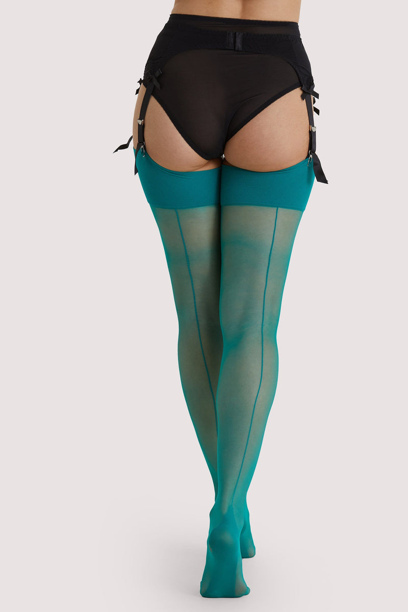 NEW! Quetzal Green Seamed Stockings by Playful Promises