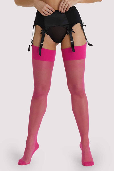 NEW! Pink Peacock Seamed Stockings by Playful Promises